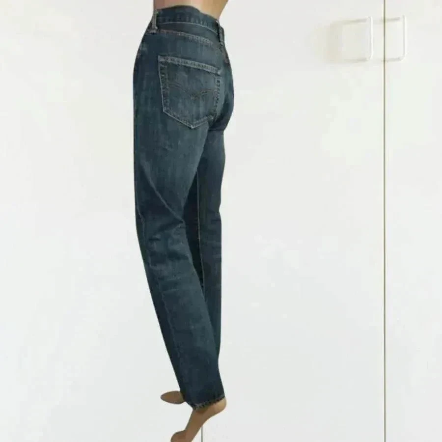 LEVIS 501 - corte reto - cintura alta - 100% algodão - azul escuro - muito bom estado – photo 6